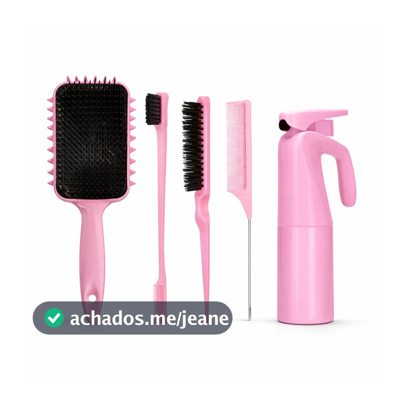Escova Provocadora Baby Hair Pente de Calda Escova Modeladora e Borrifador Continuo Kit Completo