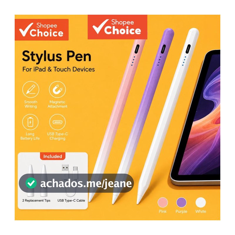 Caneta Stylus Capacitiva Universal Compatível para iPad Huawei Xiaomi Honor Phone Tablet Caneta de Tela Sensível ao