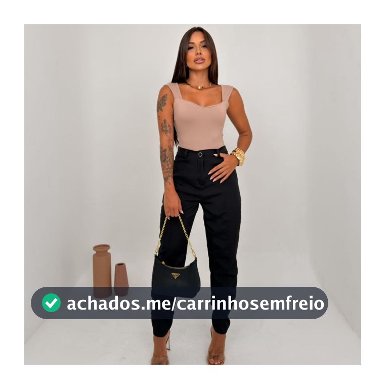 Calça Feminina Cenoura Alfaiataria Cintura Alta Social com Pregas e Bolso Faca Moda Trabalho