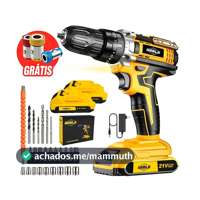 Parafusadeira/Furadeira be Impacto Kit Maleta com duas baterias 12/21V 220V/110V 3/8"