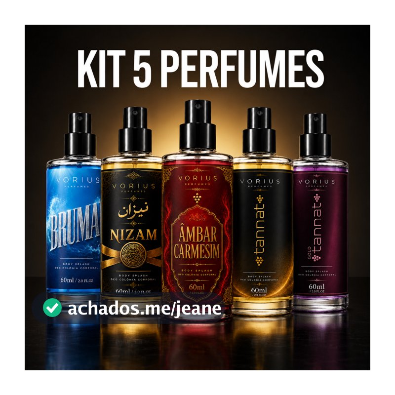 Perfumes Masculinos Atacado Revenda 5 Body Splash 60ml Amadeirado Árabe Aquático Alta Fixação 60ml