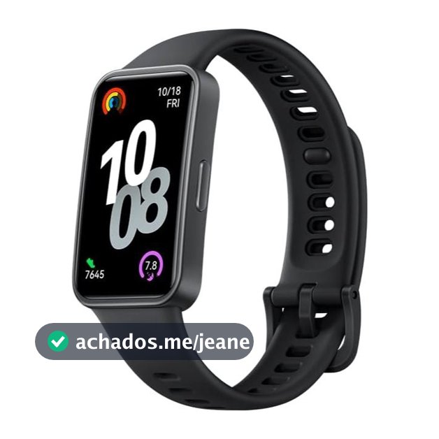 Smartband Huawei Band 10 Preto, Compatível com iOS e Android e bateria com duração de até 14 dias.