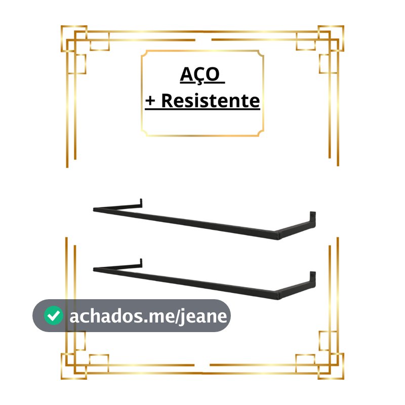 Arara De Parede 1,20m 60cm 80cm 100cm Cabideiro Aço Resistente Organizador de Roupas Loja Closet