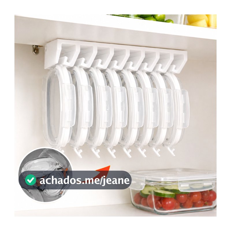 Kit C/ 2 Suporte Organizador de Tampas de Pote armário cozinha | Economiza Espaço