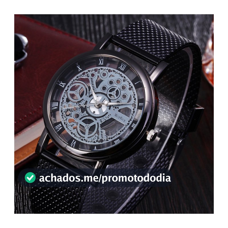 Venda quente relógio masculino oco não mecânico relógio Casual moda malha cinto masculino quartzo fabricante relógio de