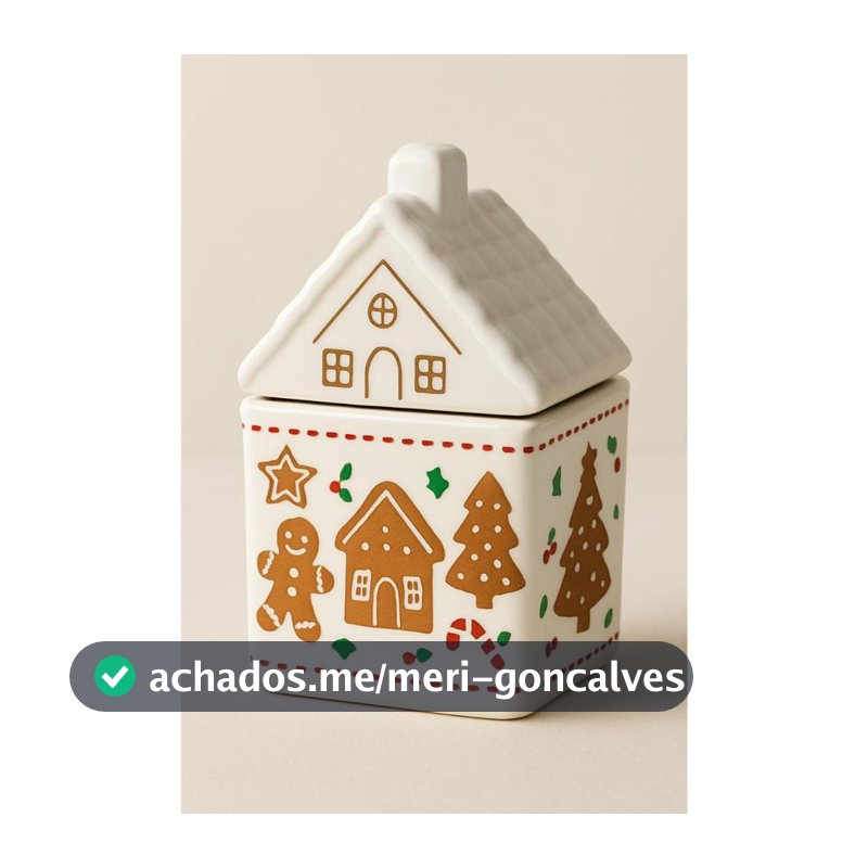 POTE CASINHA DE PORCELANA NATALINA GINGER BREAD DECOR NATAL MESA POSTA