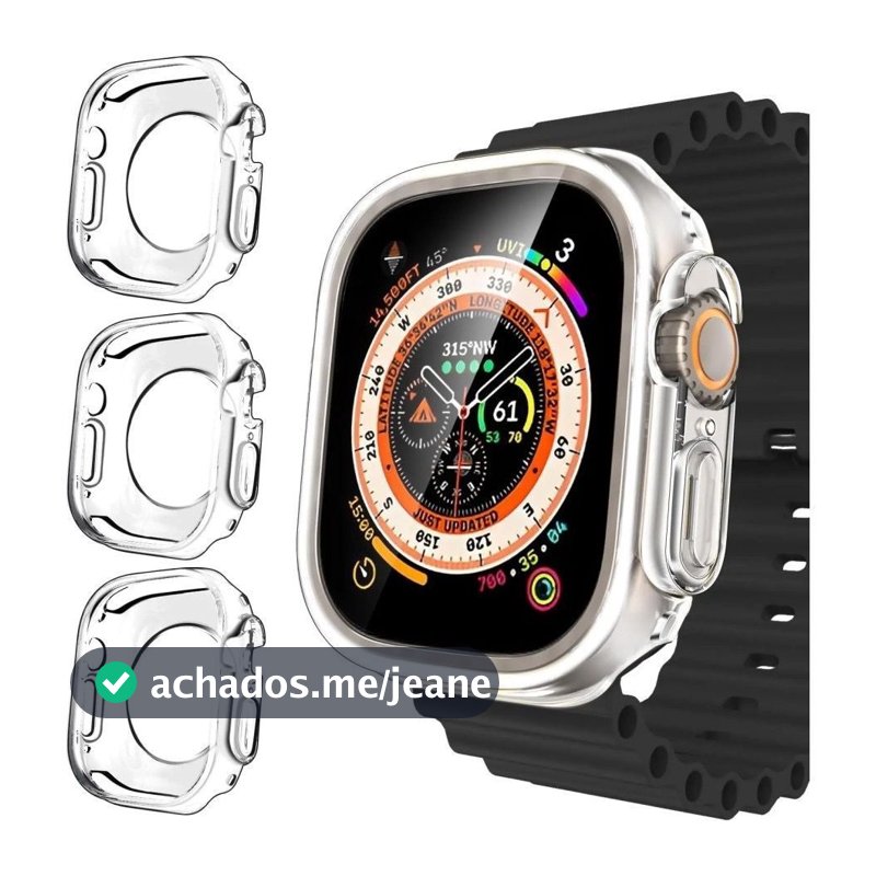 Case Capa Em Silicone Para Relógio 360º Flexível Proteção Antiqueda Para Smartwatch Iwo Ultra Apple