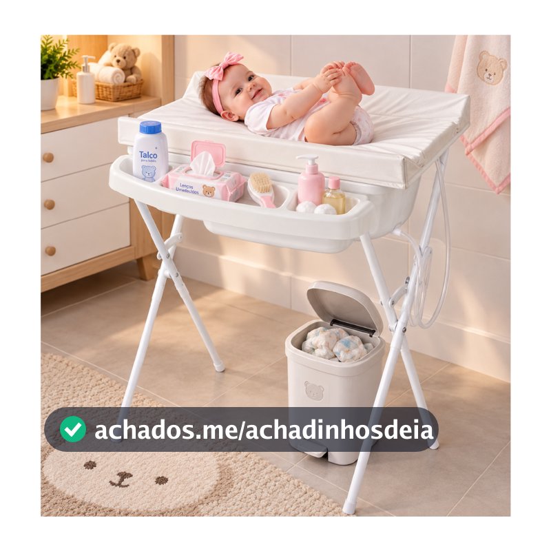 Banheira Luxo Com Suporte Dobrável Trocador e Saboneteira 30 Litros até 25kg - Baby Scorpion