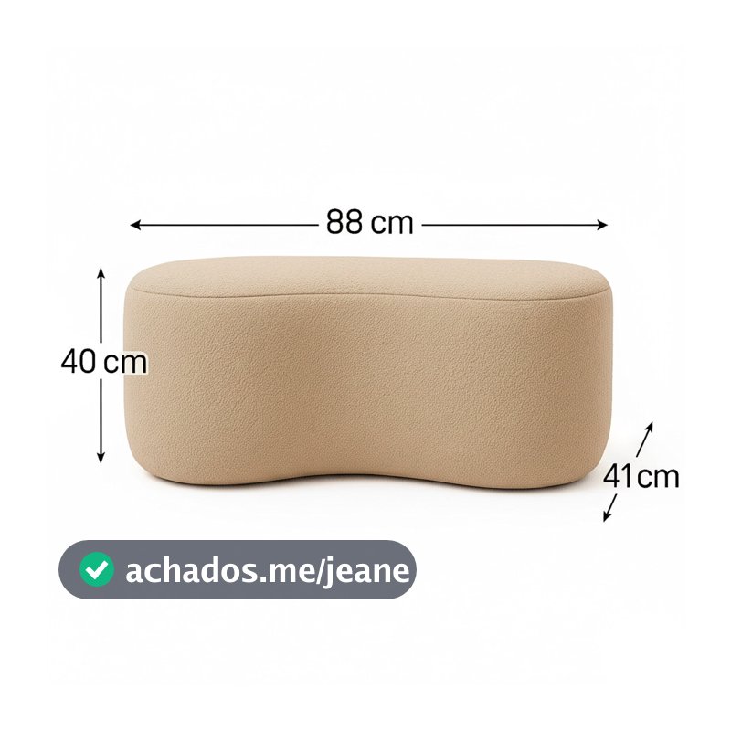 Pufe PuF Apoio Para Pes Banco Puff Orgânico Feijão Boucle Estofado Moderno Quarto Sala Recepção Macio