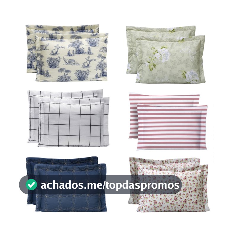 Kit Porta Travesseiro Percal 180 Fios Algodão 02 Peças Toque Macio Diversas Estampas Capa Fronha
