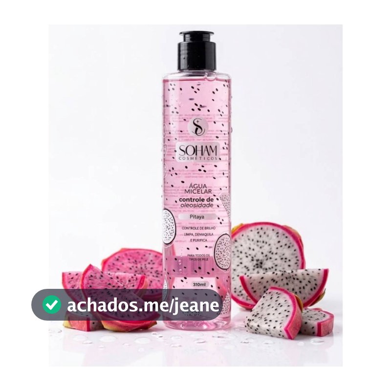Água Micelar Soham Cosméticos Pitaya 310ml – Controle de Oleosidade