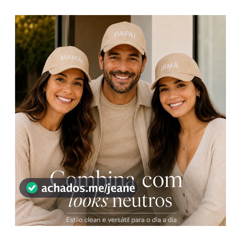 Kit 3 Bonés Família Papai Mamãe Irmã Bordado Fotos Presentes