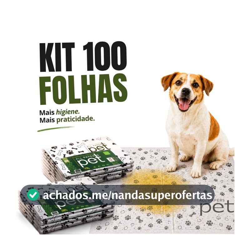 Jornal pet Grande Kit com 100 folhas 64x58