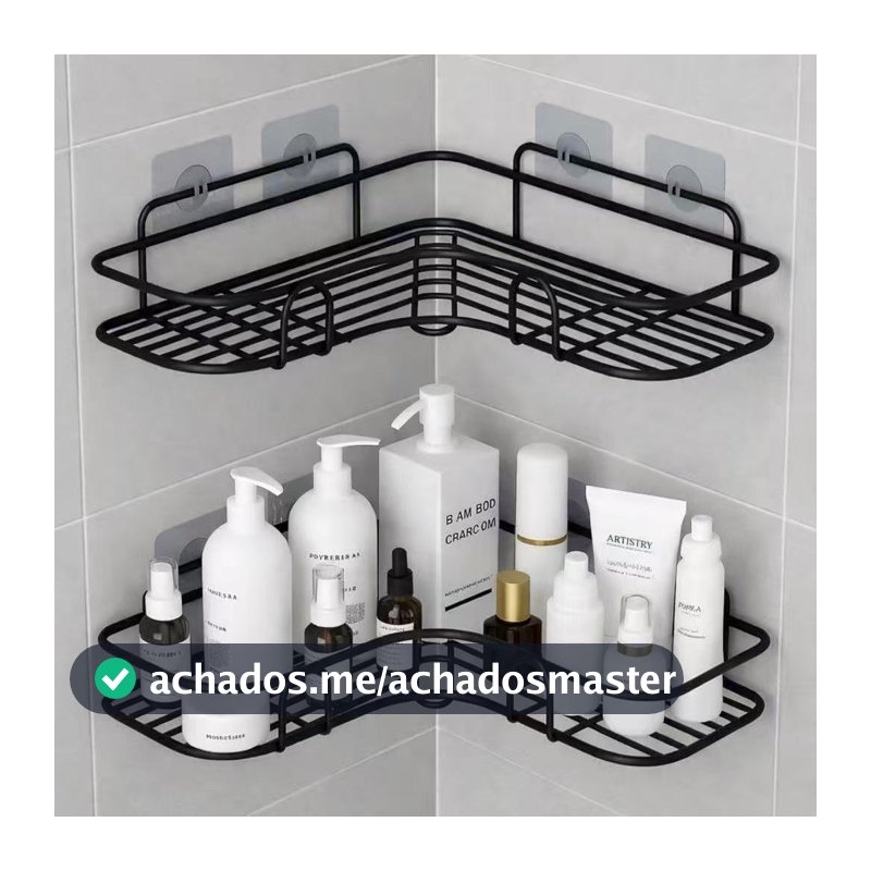 Prateleira para Banheiro de Metal Adesiva sem Furo, Rack de Parede Porta Shampoo e Sabonete, Organizador Box 1 a 4 Pçs