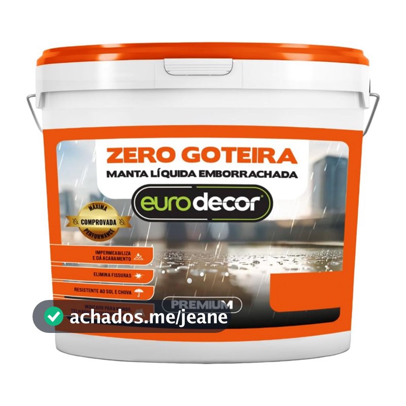 Zero Goteira Manta Líquida Emborrachada Tinta Vedação Laje Premium