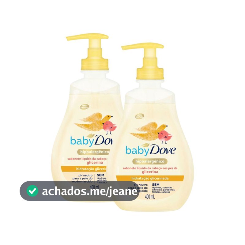 Kit 2 Sabonete Líquido Dove Baby Hidratação Glicerinada da Cabeça aos Pés 400ml