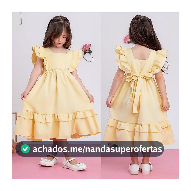Vestido Infantil Menina Com Amarração Festa Aniversário Casamento Batismo Formatura Ensaio