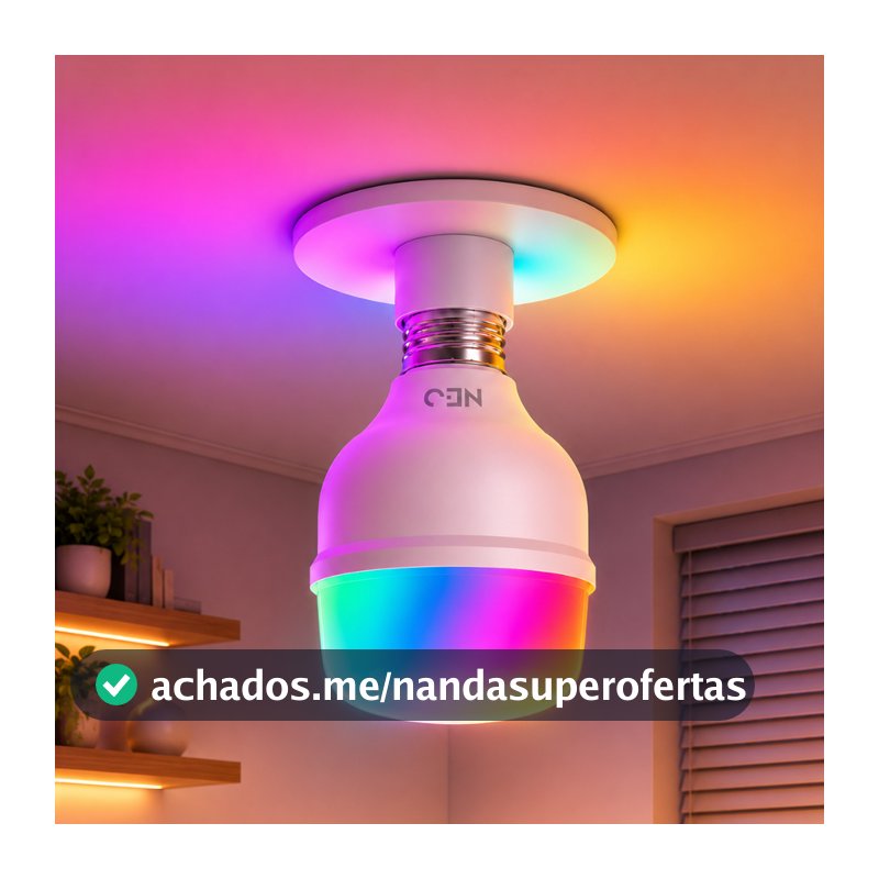Lampada Led Smart Inteligente Wifi 2.4 Bulbo Hp 20w 30w 40w 50w 2700K 6500K RGB Bivolt Neo Avant