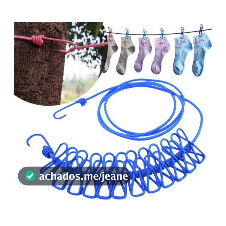 GUIANA Linha Varal De Roupa De Secagem Multifuncional De 180cm Com 12 Clipes