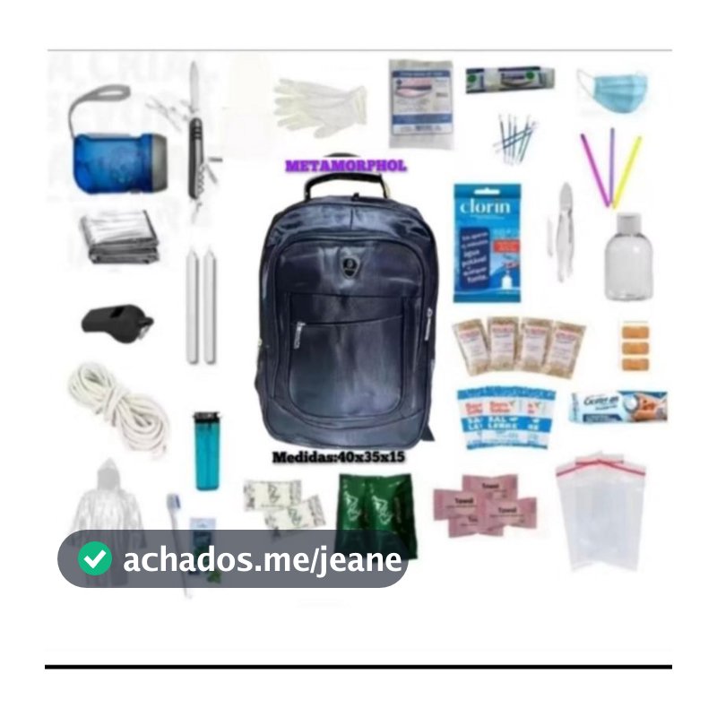 Mochila de Emergência +100 itens Kit sobrevivência Primeiros Socorros  ou Somente o kit com + de 100 itens.