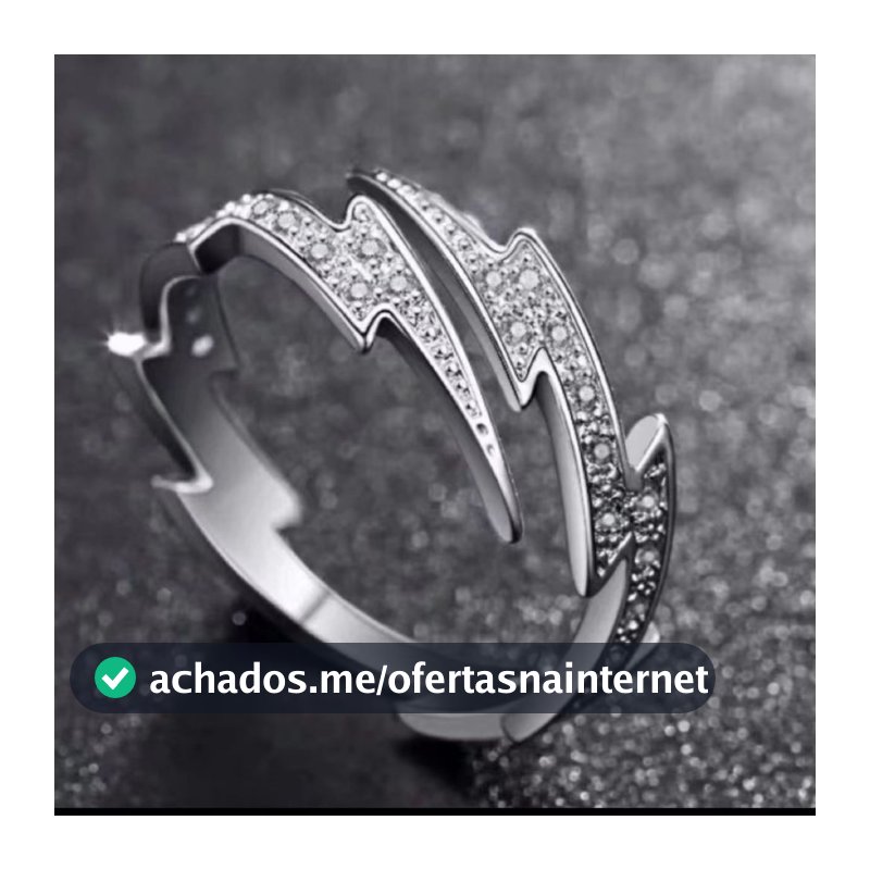 Novo Anel De Hip Hop Prata Relâmpago