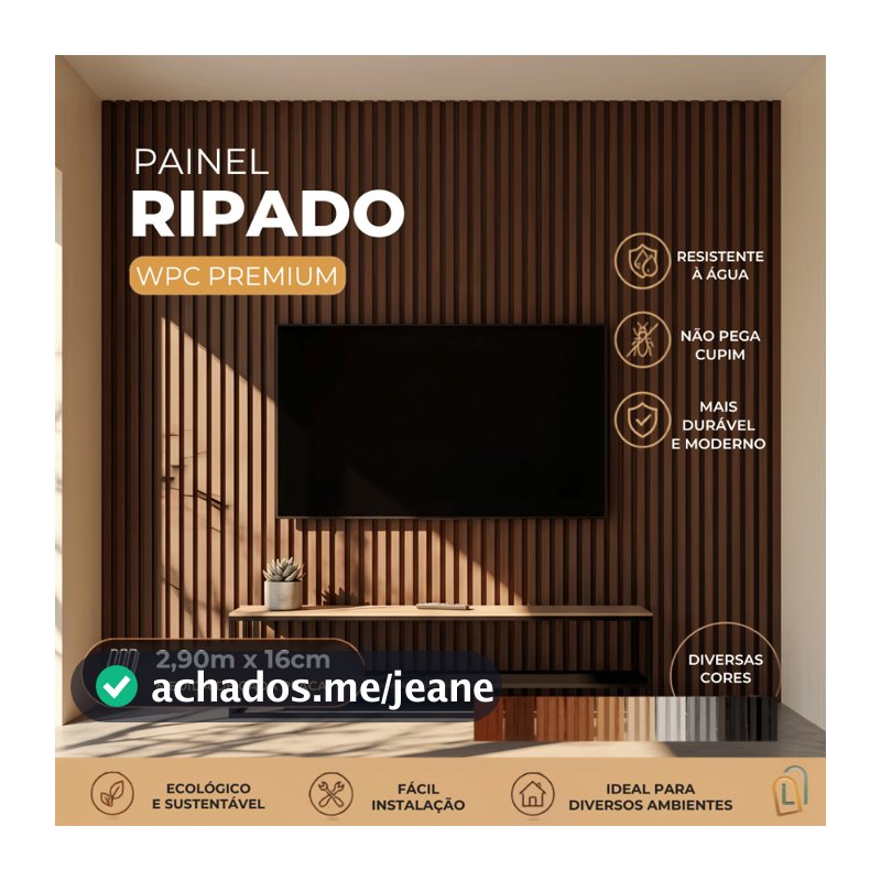 Placa Decorativa Painel Ripado Em WPC Altura 2,90m Para Quartos Fachada Painel De Tv Com 6 Cores Fácil Instalação