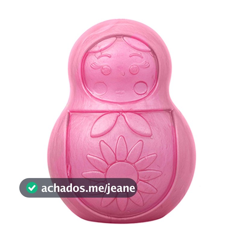 Brinquedo Recheável para Cachorro Bonequinha Comedouro Lento Mordedor Pet Games Rosa Lilás