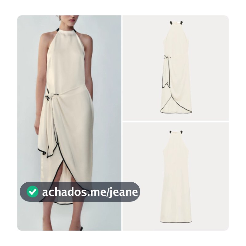 Europa américa 2026 outono novo estilo feminino sem mangas gola Halter contraste cor guarnição cruz Mini vestido flauta0