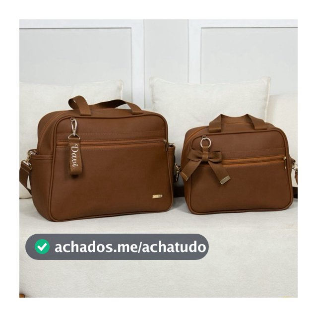 Kit de Bolsa e Frasqueira Maternidade Ravi Com 1 Chaveiro personalizado