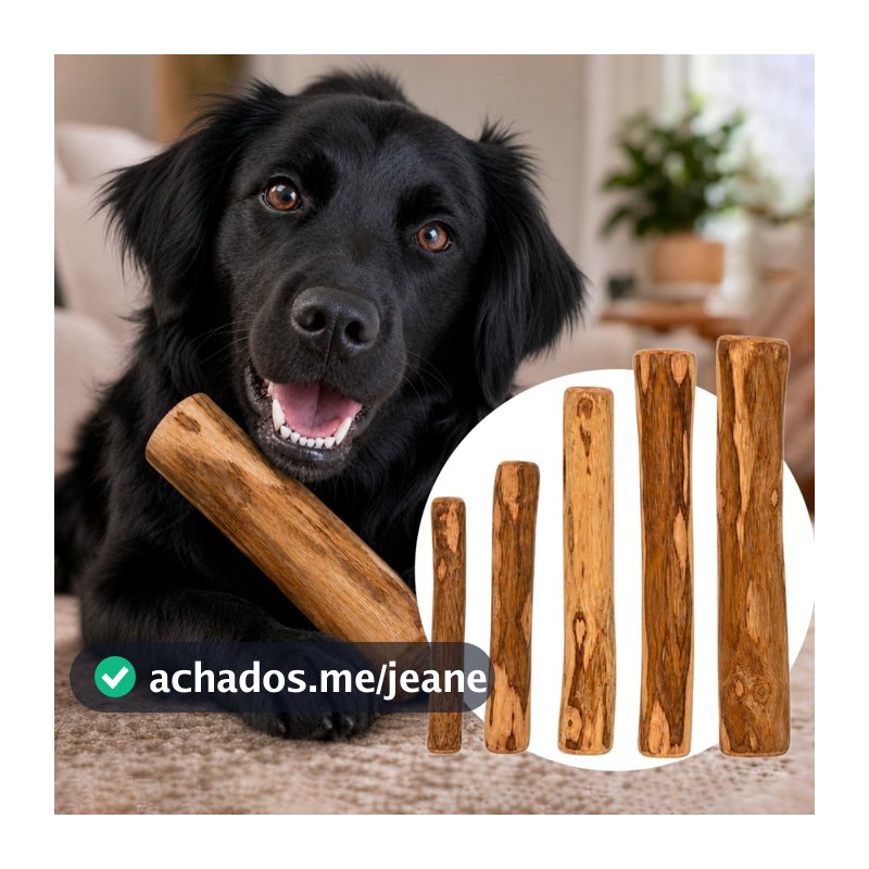 Mordedor Para Cachorro Produto Natural Rustico Madeira De Cafe Sabor Côco Brinquedo Pet Anti Estresse