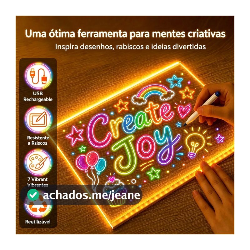 Brinquedos De Menino Menina Luminária Led Escrever Abajur 3D 30x20 Quadro De Notas Tela Pra Escrever Decoração Acrílico