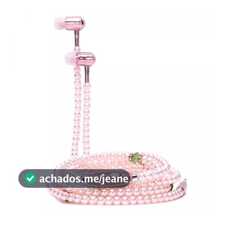 Colar De Pérolas Fone De Ouvido Intra-Auricular 3,5mm Jóias Com Contas Rosa Rhinestone Fones Microfone Para Menina Brithday