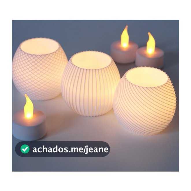 Kit 3 Vasos Decorativos Porta-velas Artificiais Modernos Sotisticado