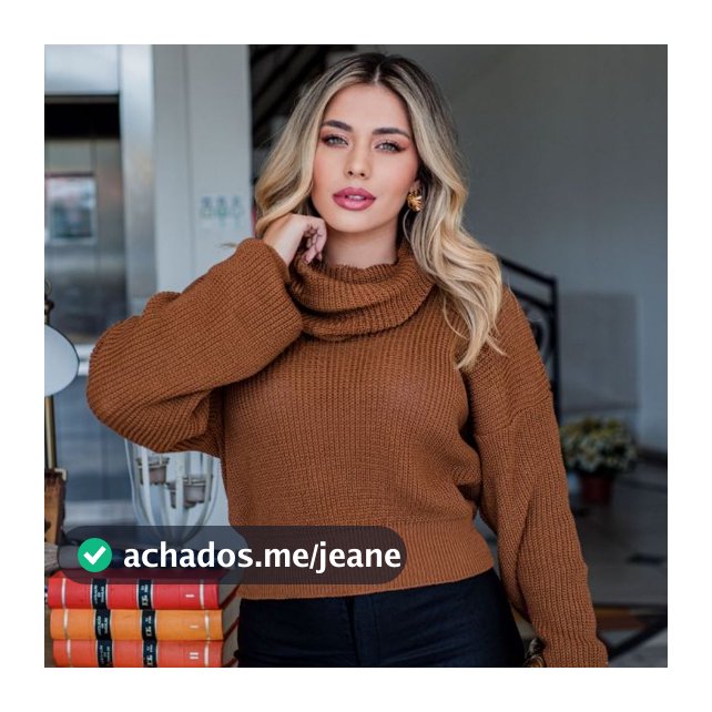 Blusa de Tricot Gola Boba Lançamento Feminino Inverno Manga Longa Elegante de Frio Gola Alta Trico
