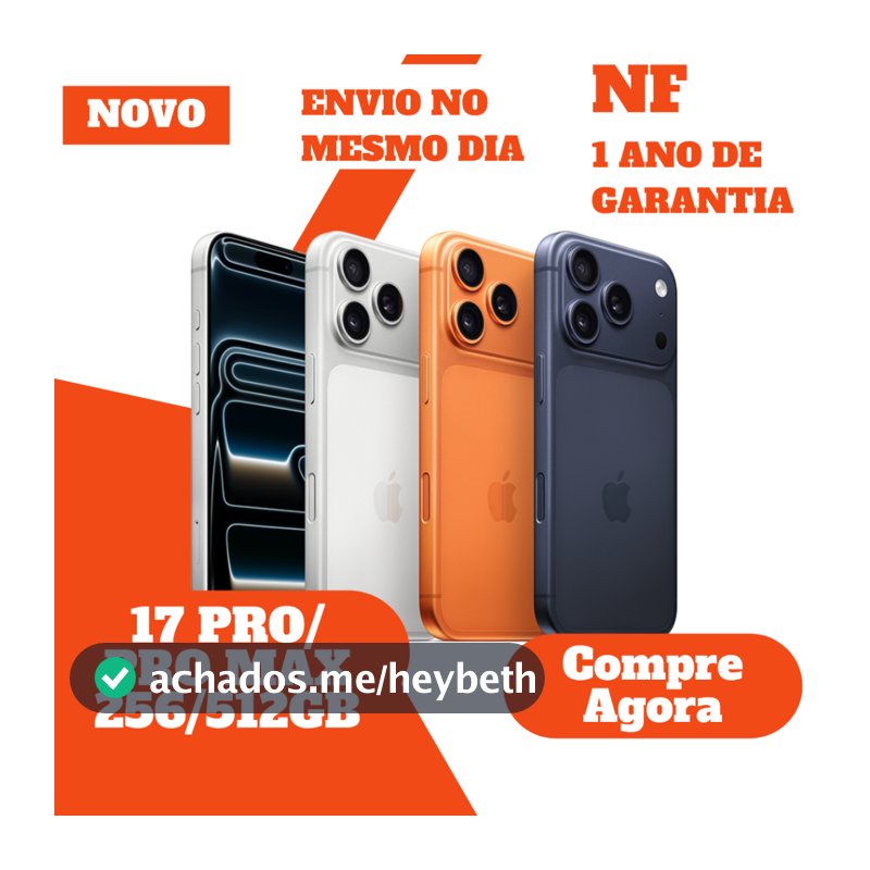 Apple iPhone 17 Pro 17 Pro Max 256GB 512GB 1TB 6.9" Novo Desbloqueado