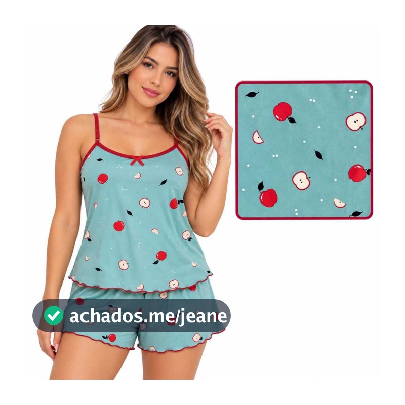 Pijama Feminino Liganete com Alcinha Regulável  Baby Doll Verão Confortável Leve e Fresquinho