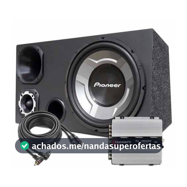 Caixa Taramps 1500 Trio + Pioneer Completa Som Subwoofer