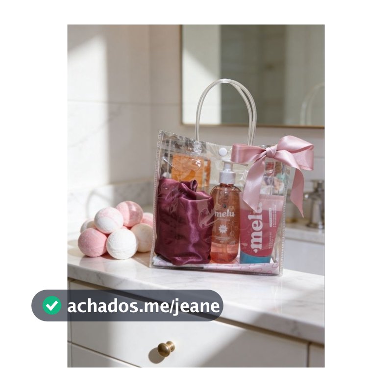 Kit Dia das Mães Presente Feminino Melu Ruby Rose + Touca Cetim Skincare Facial e Corporal