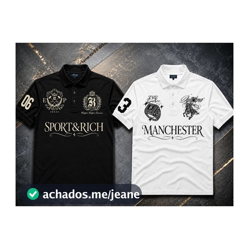 Kit 2 Peças Polo Manch/spor Feita em Piquet Caimento Slim