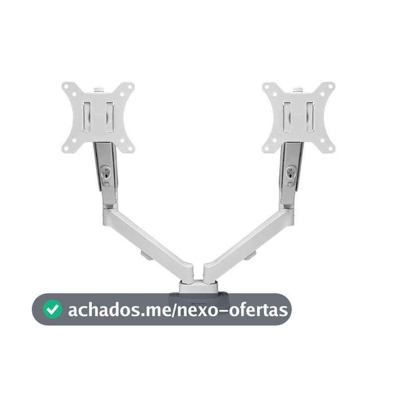 Suporte Articulado Para 2 Monitores 13 a 32 Pistão a Gás Zinnia Nimbo 210 Branco