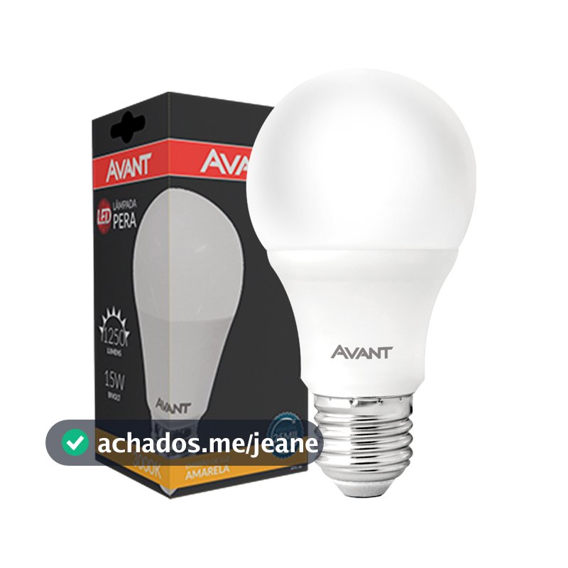 Kit 4, 5 ou 6 Lâmpada Led Pera Bulbo 15w 3000k Branco Quente E27 Bivolt Branco Avant