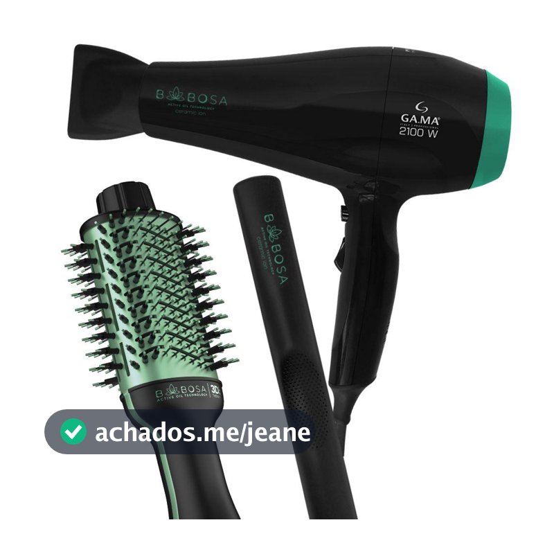 GA.MA ITALY Kit Prancha Secador e Escova de Cabelo Babosa 220v