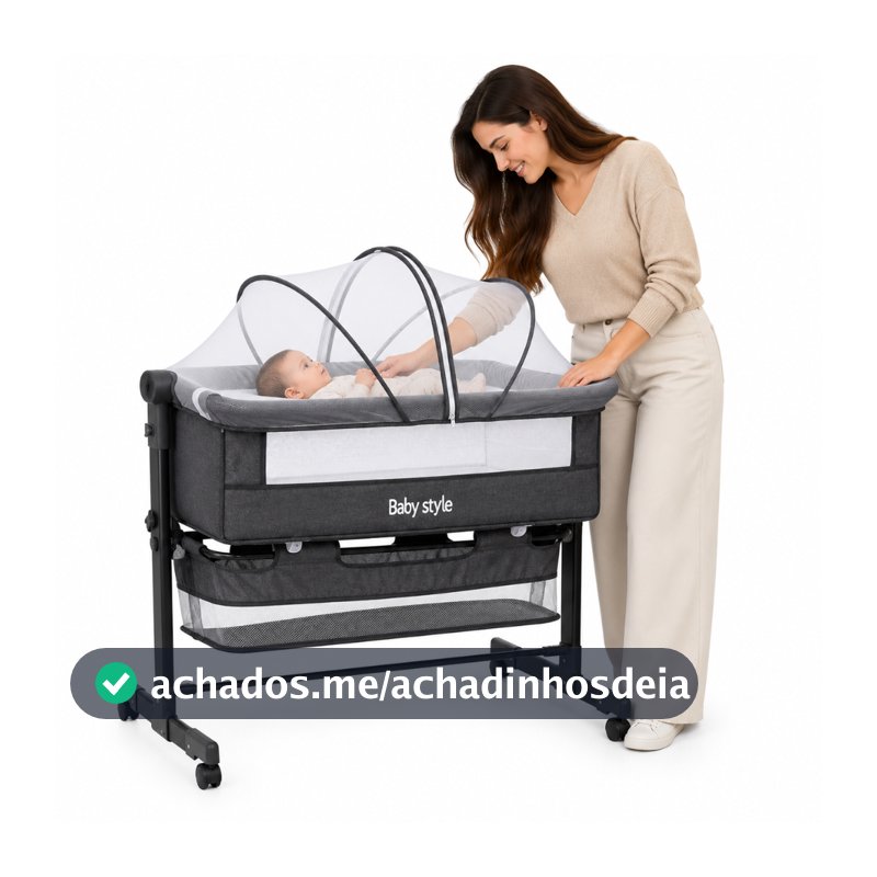 Berço Infantil Portátil Moisés Balanço Co-Sleeper Bed Acoplado Cama Mosquiteiro Bebê Recém-Nascido