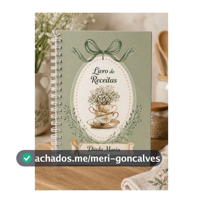 Caderno de Receitas A5 Personalizado - Receitas da Vovó - miolo de receitas - Presente Criativo