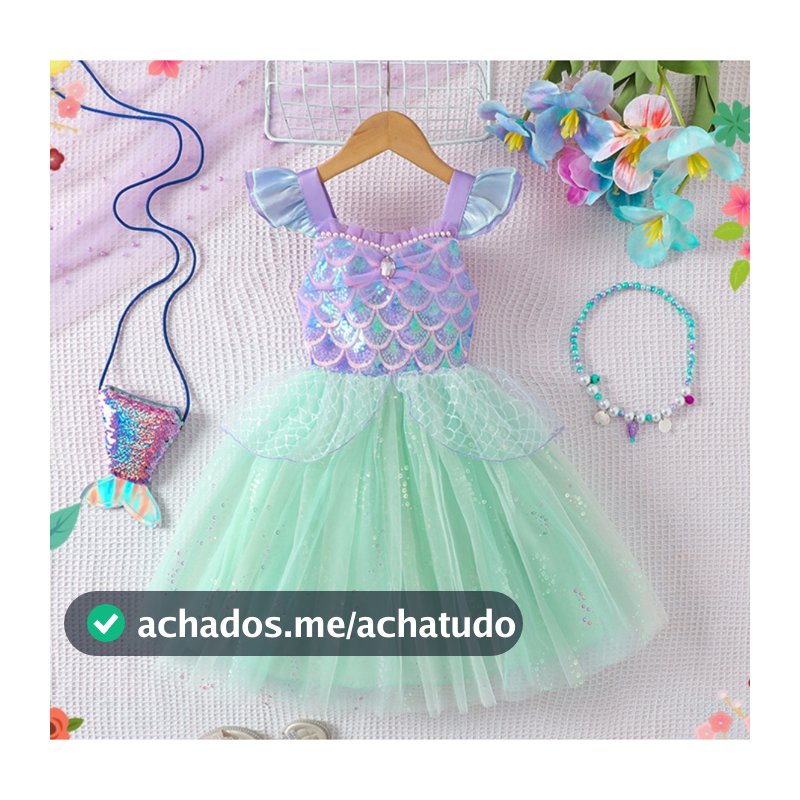 Meninas manga voadora gaze doce lantejoulas trajes sereia vestido de princesa