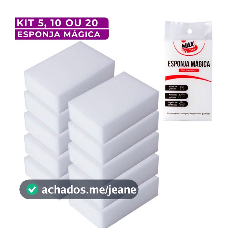 Kit Esponjas Mágicas Brancas que Limpa Sem Químicos