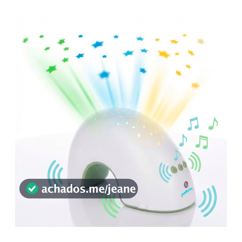 Luminária Luz Abajur para Bebes Infantil Projetor Do Aconchego Musica Tranquilo Relaxante Polibrinq