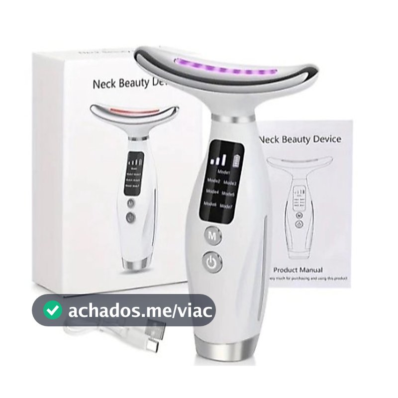 Massageador Portátil Beleza Pele Firmeza Pescoço Led de 7 Modos para Rosto e Pescoço