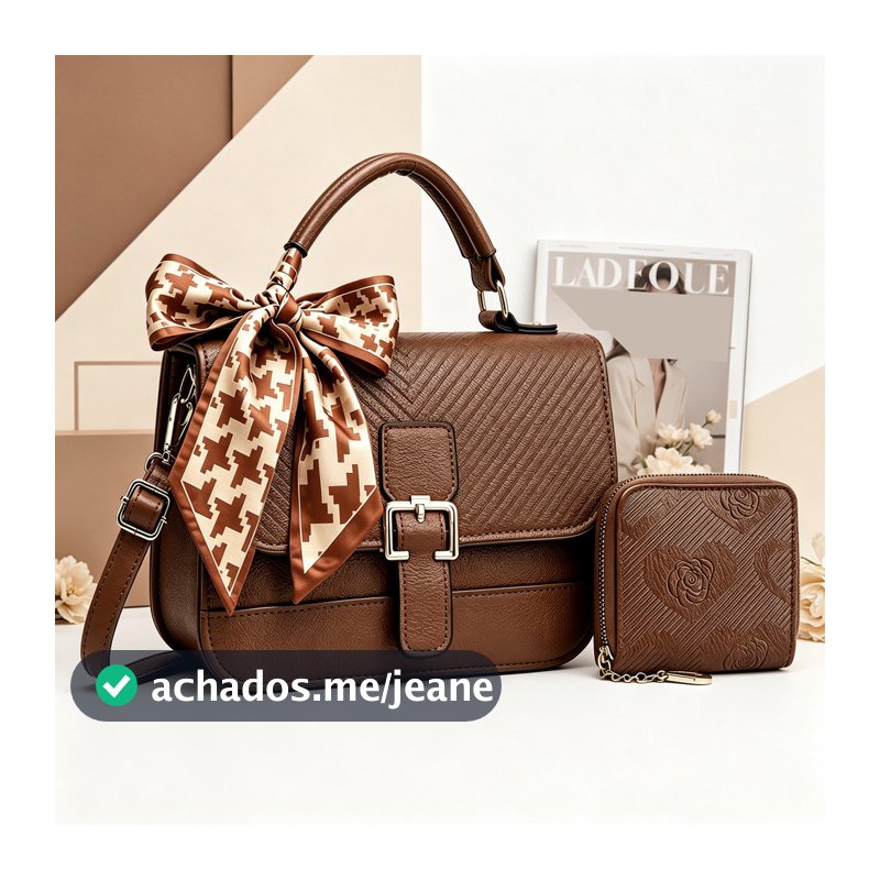 bolsa transversal pequena textura trançada fivela quadrada metalica alça ajustavel ganhe lenco e carteira compacta