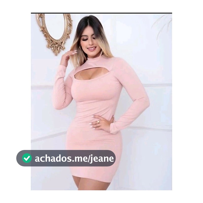 Vestido vazado manga longa com gola alta suplex ofertas